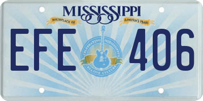 MS license plate EFE406