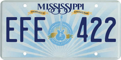 MS license plate EFE422