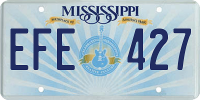 MS license plate EFE427