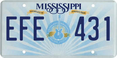 MS license plate EFE431