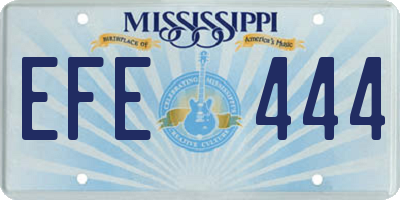MS license plate EFE444