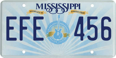 MS license plate EFE456