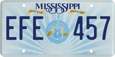 MS license plate EFE457