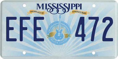 MS license plate EFE472