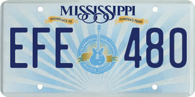 MS license plate EFE480
