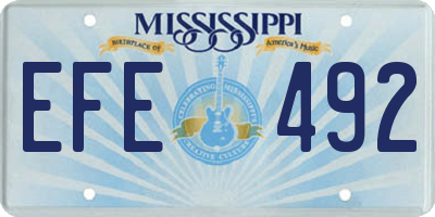 MS license plate EFE492