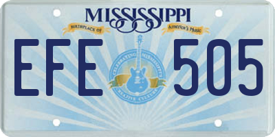 MS license plate EFE505