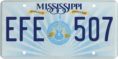 MS license plate EFE507