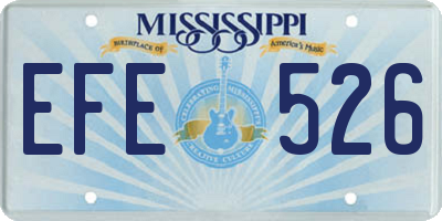 MS license plate EFE526