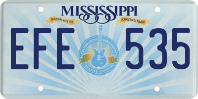MS license plate EFE535
