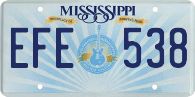MS license plate EFE538