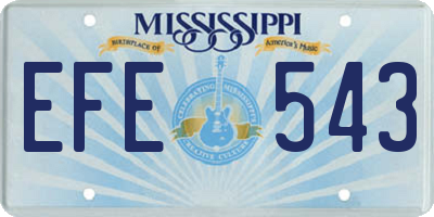 MS license plate EFE543