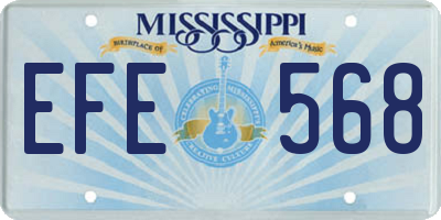 MS license plate EFE568
