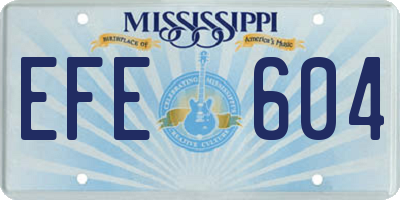 MS license plate EFE604