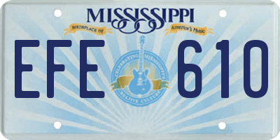 MS license plate EFE610