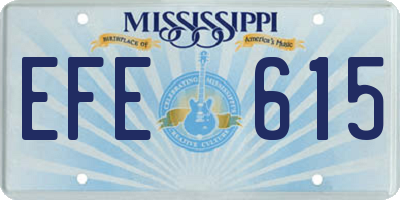 MS license plate EFE615