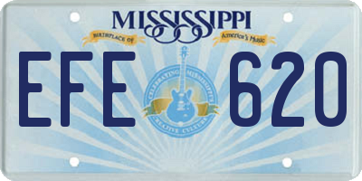 MS license plate EFE620
