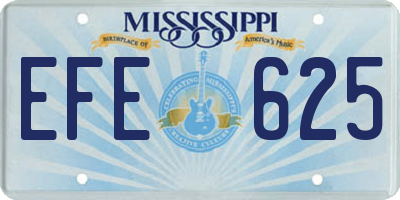 MS license plate EFE625