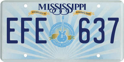 MS license plate EFE637