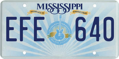 MS license plate EFE640