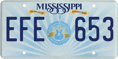 MS license plate EFE653