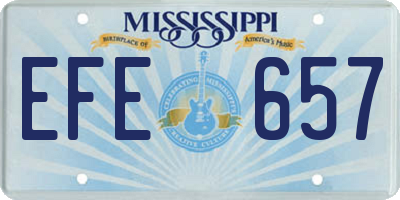 MS license plate EFE657