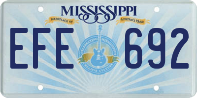 MS license plate EFE692