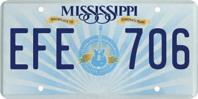 MS license plate EFE706