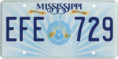 MS license plate EFE729
