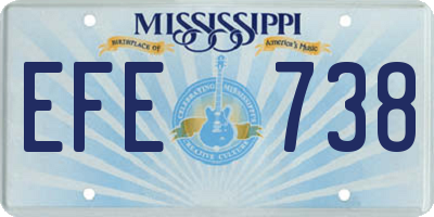 MS license plate EFE738