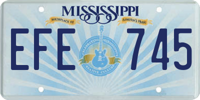 MS license plate EFE745