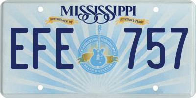 MS license plate EFE757