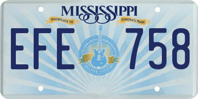 MS license plate EFE758