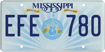 MS license plate EFE780