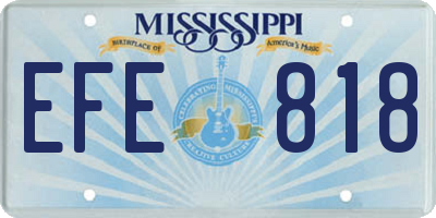 MS license plate EFE818