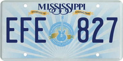 MS license plate EFE827