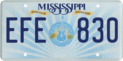 MS license plate EFE830