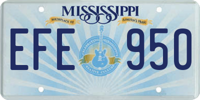 MS license plate EFE950