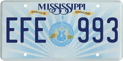 MS license plate EFE993