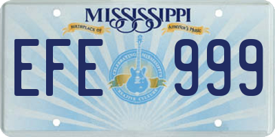 MS license plate EFE999