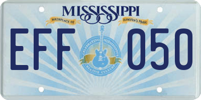 MS license plate EFF050