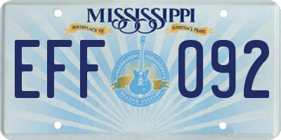 MS license plate EFF092