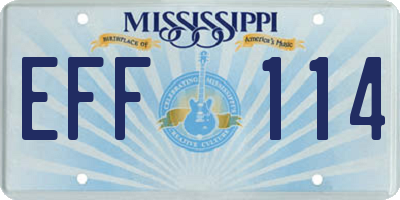 MS license plate EFF114