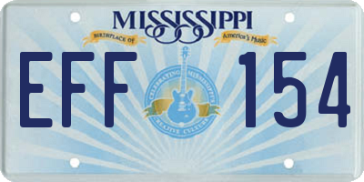 MS license plate EFF154