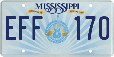 MS license plate EFF170