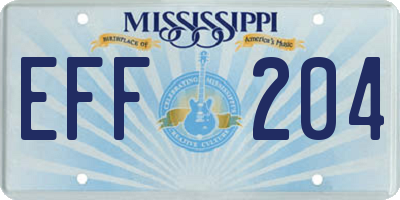 MS license plate EFF204