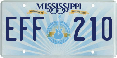 MS license plate EFF210