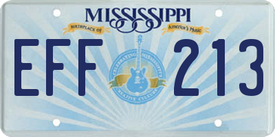 MS license plate EFF213