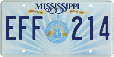 MS license plate EFF214