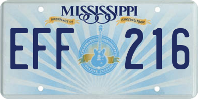 MS license plate EFF216